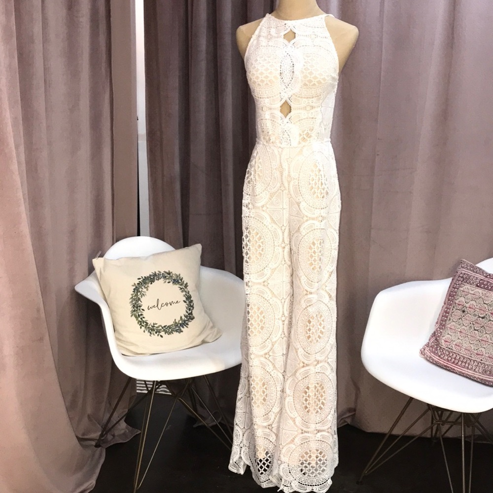 Boho lace jumpsuit with lace detail